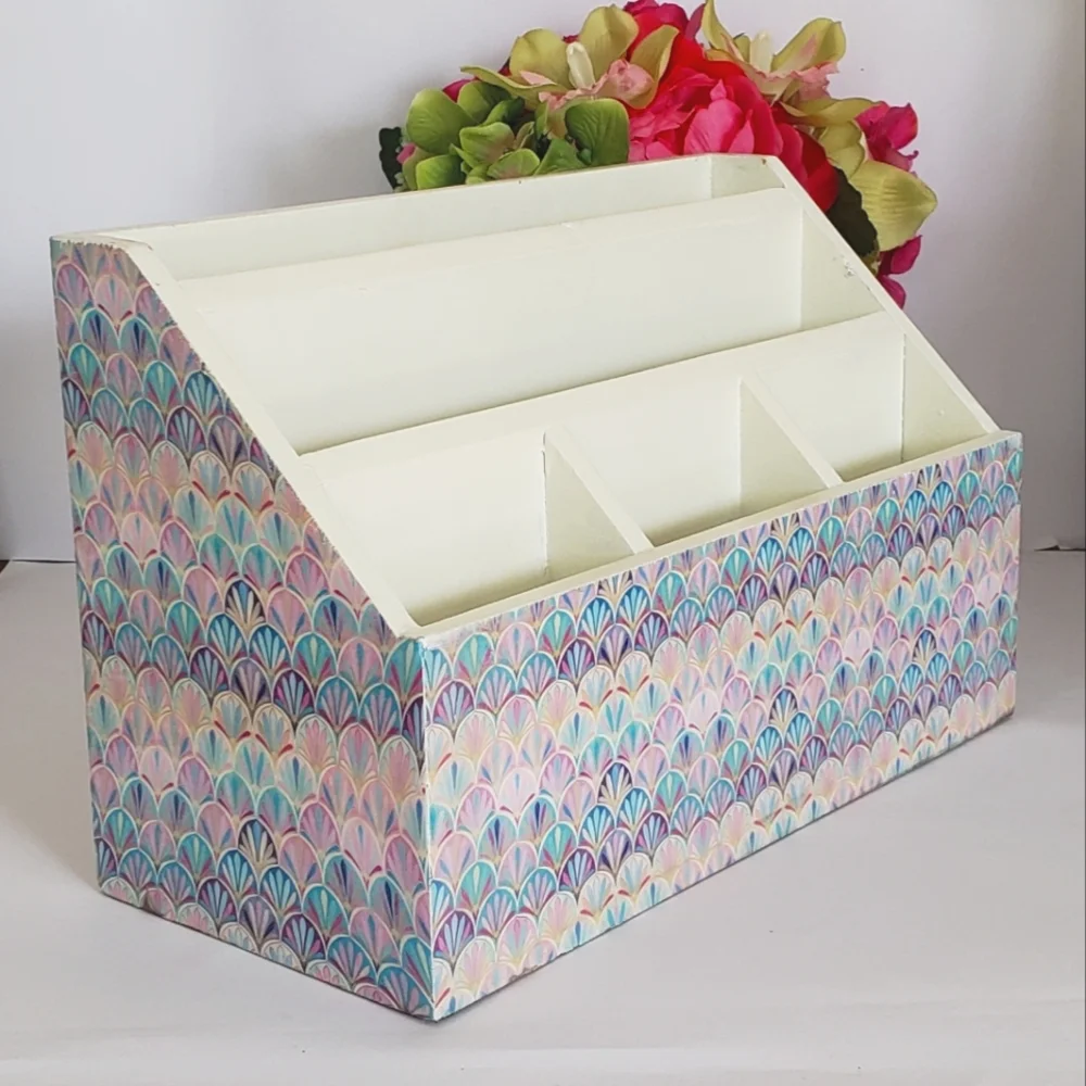 Global Artisans Hand Made Enameled Desk Caddy Organizer NWT